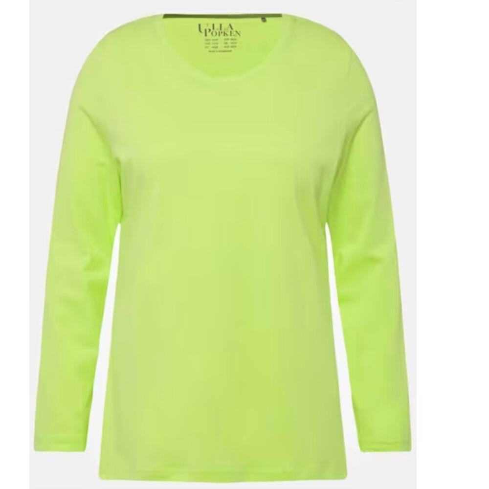 Ulla Popken Womans Shirt 20/22 Basic Round Neck Long Sleeve Soft Cotton Tee